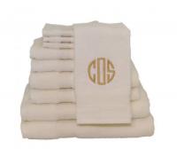 Monogrammed Ivory Luxury Towel Sets